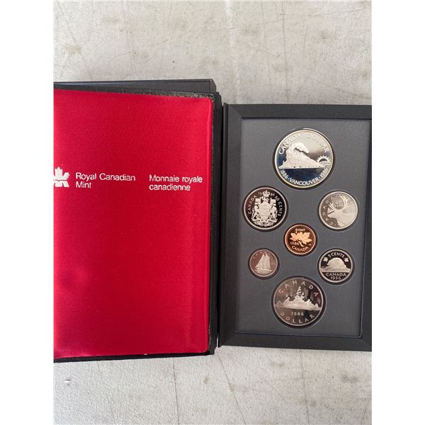 1986 CANADIAN COIN PROOF SET WITH SILVER 1 COIN 1986-canadian-coin-proof-set-with-silver-1-coin