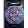 Image 2 : NEW MEN'S TALIS CO  9185 AUTOMATIC SKELETON WATCH, BLACK DIAL, BLACK COLOUR CASE, GLASS EXHIBITION