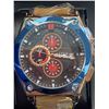 Image 2 : NEW MEN'S LATOR CALIBRE L9180 CHRONOGRAPH WATCH, 42MM ROSE GOLD COLOUR CASE, BLACK DIAL WITH RED