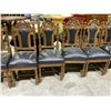 Image 3 : 11 VINTAGE MATCHING CARVED & STUDDED DINING CHAIRS WITH LEAF & BERRY MOTIF