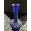 Image 2 : BLUE ART GLASS VASE 9"