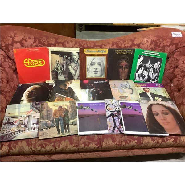 ASSORTED VINYL RECORDS NAMES INCLUDE: DEEP PURPLE, STEPPENWOLF, DIXIE DREGGS, TOPS, HAWKWIND, &