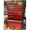 Image 2 : 2 DRAWER MOBILE MECHANICS CHEST 26-1/2X12X28" WITH 2 3 DRAWER CRAFTSMAN TOOLBOXES 23X9X12"