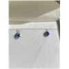 Image 1 : PAIR OF 10KT YELLOW GOLD TANZANITE EARRINGS