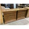 Image 1 : 2 THOMASVILLE 2 DRAWER SIDE TABLES (1 HAS BROKEN HANDLE) 30X17X27-1/2"