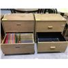 Image 2 : 2 WOOD 2 DRAWER LOCKING FILING CABINETS 30X20X29" (NO KEYS)