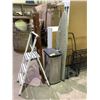 Image 2 : ASSORTED ITEMS INCLUDING; LADDERS, WASTE BIN, IRONING BOARD & FOLDING CART