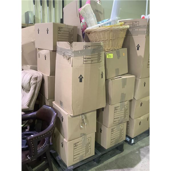 PALLET OF ASSORTED ITEMS INCLUDING; BASKETS, BATH MATS, IN DRAWER MATS & MORE