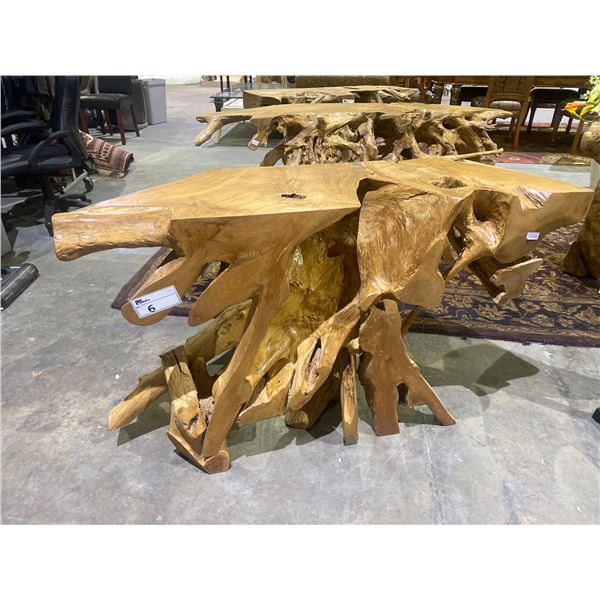 SOLID TEAK ROOT CONSOLE TABLE APPROX 51