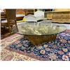 Image 1 : SOLID TEAK ROOT BASE COFFEE TABLE WITH GLASS TOP APPROX 59" DIAMETER