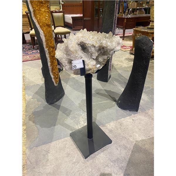 CLEAR QUARTZ DECOR ON STAND STONE APPROX 11 X 19" RETAIL $26,999