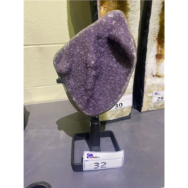 AMETHYST ON METAL STAND STONE APPROX 10 X 8  RETAIL $1,498