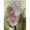 Image 2 : ROSE QUARTZ DECOR ON STAND STONE APPROX 15 X 9" RETAIL $2,989