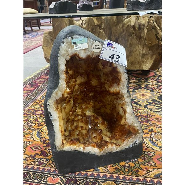 CITRINE GEODE 24.70KG APPROX. 18 X 9.5" RETAIL $6,995