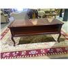 Image 2 : LEATHER TOP 5 DRAWER EXECUTIVE DESK WITH GLASS TOP (MIDDLE DRAWER LOCKED NO KEY)