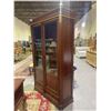 Image 2 : ORNATE GLASS FRONT BOOKCASE WITH 2 DRAWERS (CABINET LOCKED NO KEY)