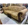 Image 2 : HEAVILY CARVED WOOD AND FABRIC SOFA