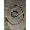 Image 1 : PURPLE TAN WOOD BRACELET AND PRAYER NECKLACE