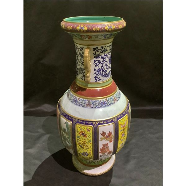 MAGNIFICENT MULTI-STYLE CERAMIC GRAND SCHOLAR VASE