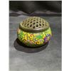 Image 2 : COPPER BASE CLOISONNE INCENSE BURNER