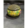 Image 3 : COPPER BASE CLOISONNE INCENSE BURNER