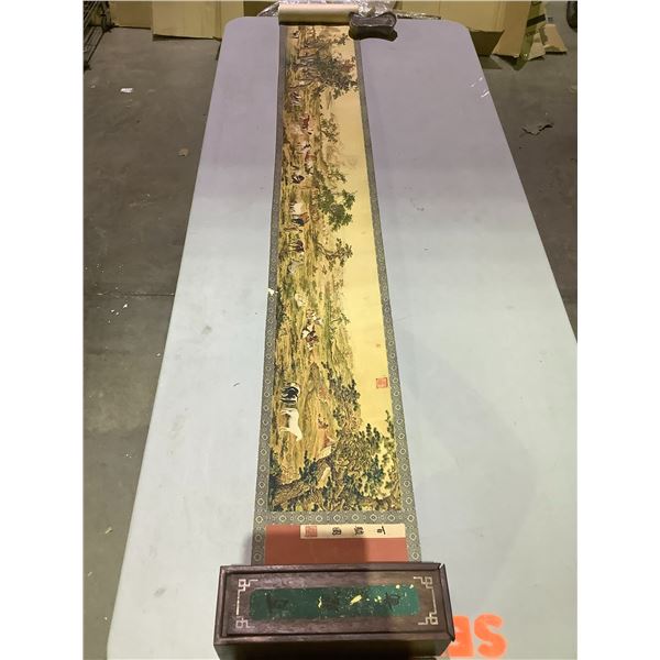 CASE OF LONG SCROLL HUNDRED HORSES - Able Auctions