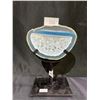Image 1 : AGATE SLICE ON METAL STAND STONE APPROX 5 X 4" RETAIL $399