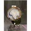 Image 2 : AGATE SLICE ON METAL STAND STONE APPROX 5 X 5" RETAIL $389