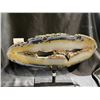 Image 2 : AGATE SLICE ON METAL STAND STONE APPROX 13.5 X 5.5" RETAIL $489