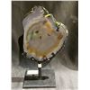 Image 2 : AGATE SLICE ON METAL STAND STONE APPROX 6 X 5" RETAIL $489