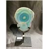 Image 2 : AGATE SLICE ON METAL STAND STONE APPROX 6 X 4" RETAIL $289