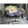 Image 2 : AGATE SLICE ON METAL STAND STONE APPROX 9.5 X 5" RETAIL $489