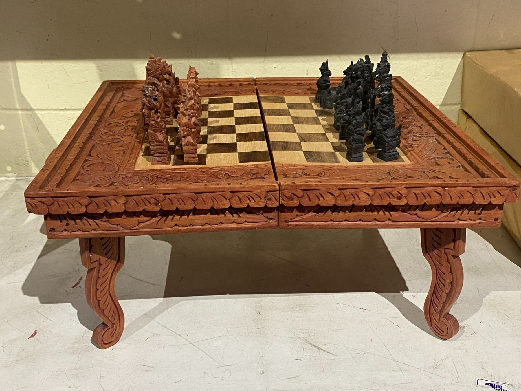 100% HAND CARVED CHESS SET IMPORTED FROM BALI 17X17