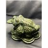 Image 2 : JADE FROG FIGURINE WITH COIN IN MOUTH APPROX 8.5 X 5"