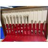 Image 2 : INTERNATIONAL STERLING "ENCHANTRESS" SILVERWARE SET IN CASE