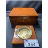 Image 1 : ELIE BLEU PARIS HUMIDOR AND ASHTRAY SET (LATCH REQUIRES REPAIR)