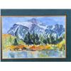 Image 2 : FRAMED WATERCOLOR MT. SHUKSAN FROM HEATHER MEADOWS- LATE SUMMER BY SUNNY STRINGER APPROX 12 X 9.5"