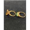 Image 2 : 14K LADIES RING SET WITH SMOKEY QUARTZ SIZE 6 AND 10K LADIES RING SET WITH JADEITE SIZE 7.5 (HAS