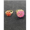 Image 1 : 10K LADIES RING SET WITH GARNETS SIZE 7.5 AND GOLD RING SET WITH RUBIES SIZE 7