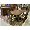 Image 2 : ANTIQUE DINING ROOM SUITE INCLUDING; TABLE WITH PULLOUT LEAFS 78X36X29-1/2", 6 INLAID CHAIRS & 4