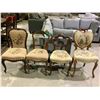 Image 1 : 4 ANTIQUE FLORAL STITCHED CHAIRS