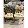 Image 2 : 4 ANTIQUE FLORAL STITCHED CHAIRS