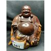 Image 1 : WOOD CARVED BUDDHA SCULPTURE 11" TALL