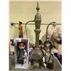 Image 1 : DISNEY FLYNN ANIMATOR DOLL 16", LARGE BRASS EWER 37" & EGYPTIAN SCULPTURE 16"