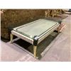 Image 2 : BEVELED GLASS TOP COFFEE TABLE 63X35X20"