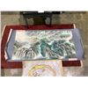 Image 2 : 2 CHINESE SCROLLS; MOUNTAIN WATERFALL SCENE & ARTIST SIGNED CHINESE DRAGON & 2 SCROLL WEIGHTS