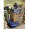 Image 2 : PALLET OF STORAGE LOCKER CONTENTS INCLUDING; BASKETS, PEDESTAL, DVD PLAYER & MORE