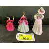 Image 2 : 3 ASSORTED FIGURINES INCLUDING; SIGNED ROYAL DOULTON 5-1/2", FRANCESCA BONE CHINA "HELEN" 7" & ROYAL