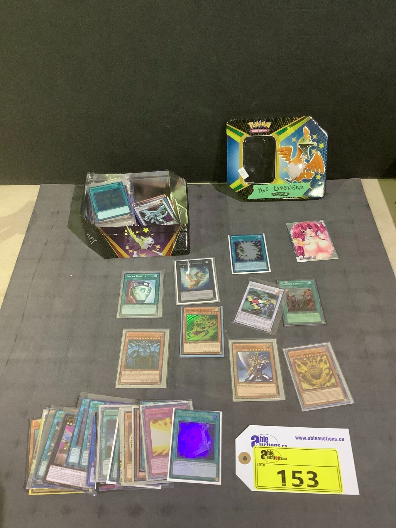 TIN OF ASSORTED YU-GI-OH CARDS INCLUDING; THE LEGENDARY EXODIA ...
