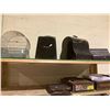 Image 1 : 2 SHELVES OF ASSORTED ANTIQUES INCLUDING; BIRD CAGE, CASH REGISTERS & ASSORTED RECORDS